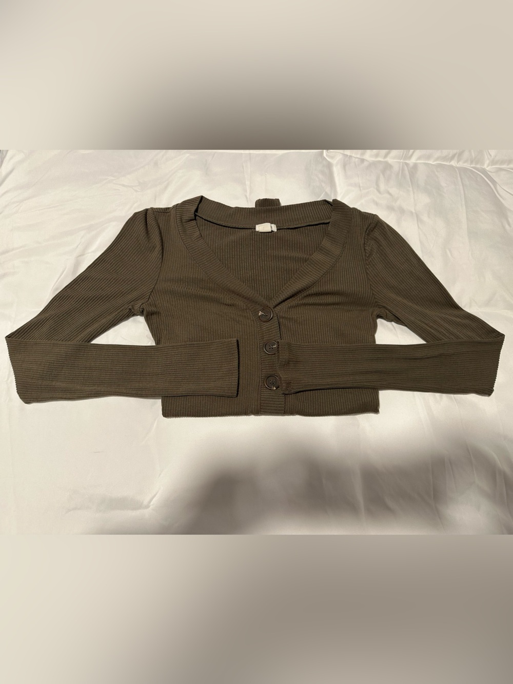 Garage Ribbed Button-Front Bodysuit - Olive